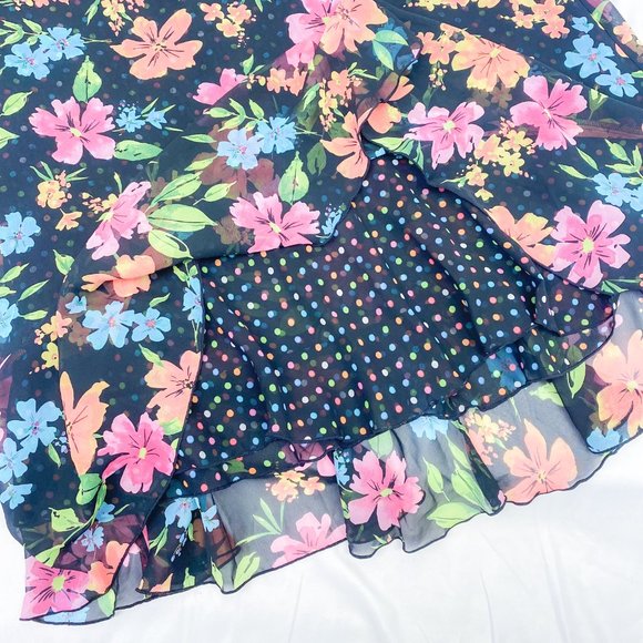 White Stag Reversible Skirt Spring Floral Polka-Dot Comfy Light Weight Womens - Picture 3 of 11